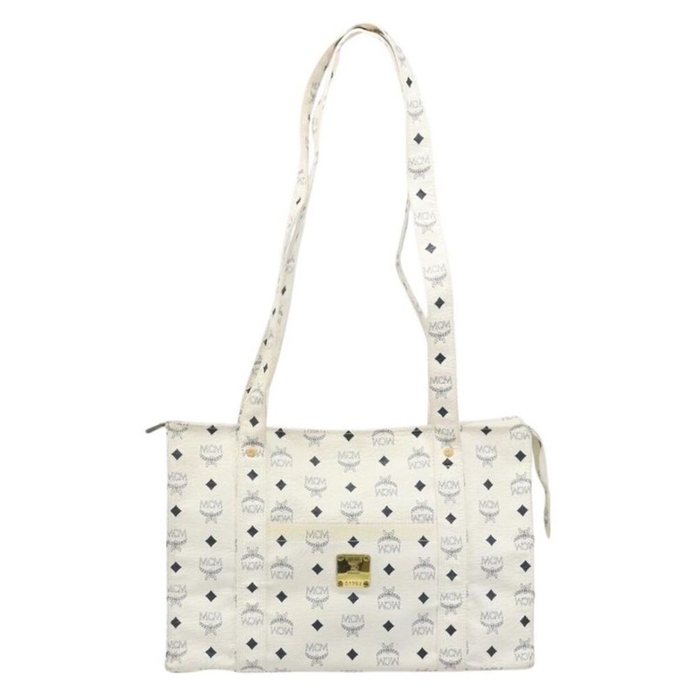 MCM Vintage Leather White Leather Shoulder Bag Bag